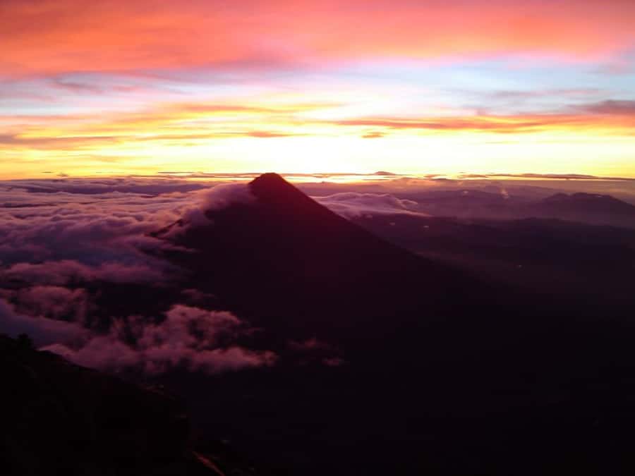 1 Day Acatenango Volcano Hike from Antigua - Watching Fuego from across the valley