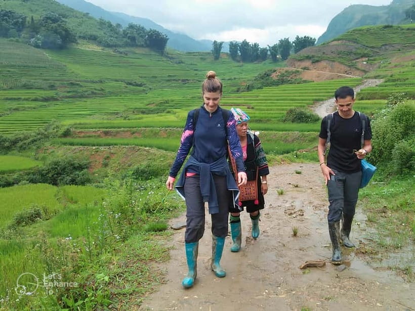 1-Day Sapa Long Trek - Rice Field Terrace, Ethnic Culture - Starting above Sapa and looking toward Fansipan