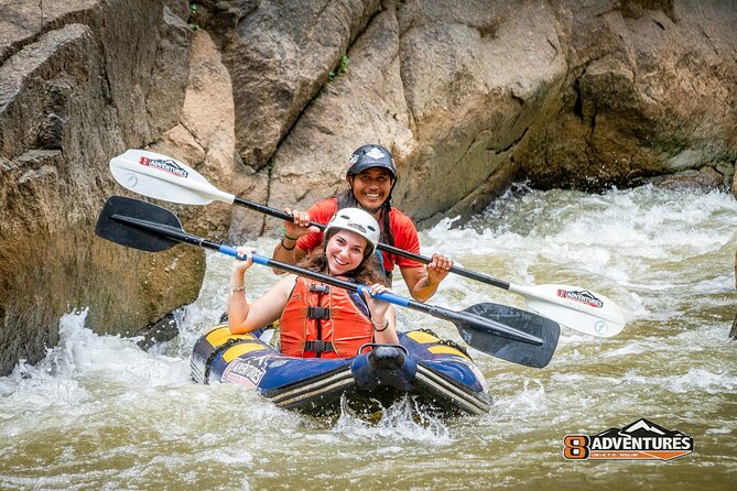10KM Inflatable Kayaking and 3HR Trekking Adventure - Swimming beneath a 10-meter waterfall