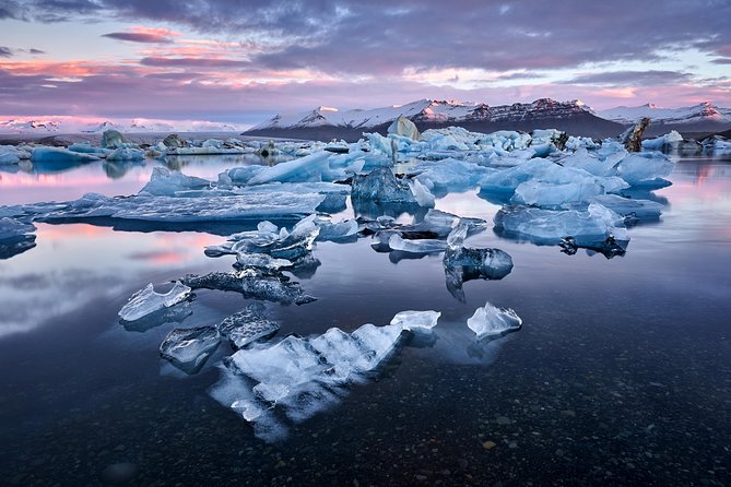 2-Day South Coast Waterfalls, Jokulsarlon Glacier Lagoon and Hike from Reykjavik - Diamond Beach completes the ice story
