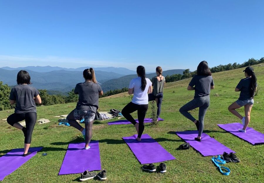 Asheville: Yoga on a Mountain Hike - An hour of yoga with the Blue Ridge in view