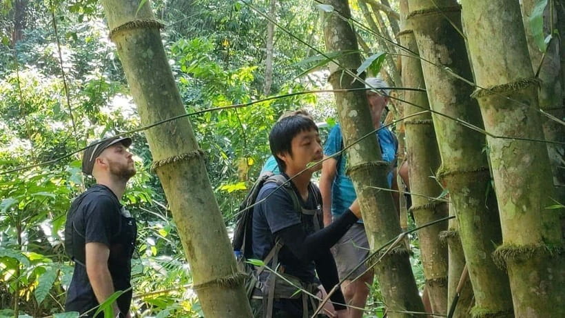 Authentic trek only walk in Chiang Rai jungle - Bamboo cooking in the jungle
