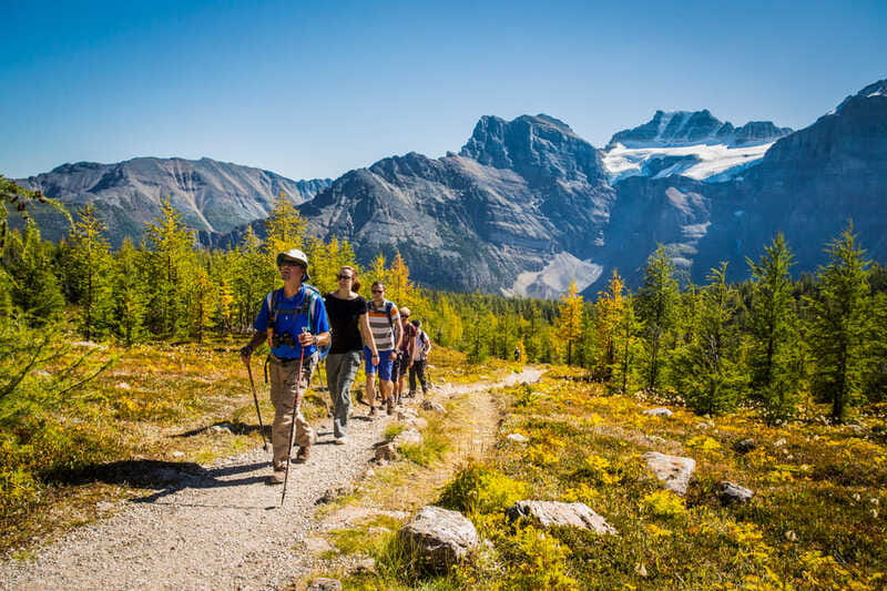 Banff National Park: Guided Signature Hikes with Lunch - Plain of Six Glaciers: Lake Louise with fewer people above the shore