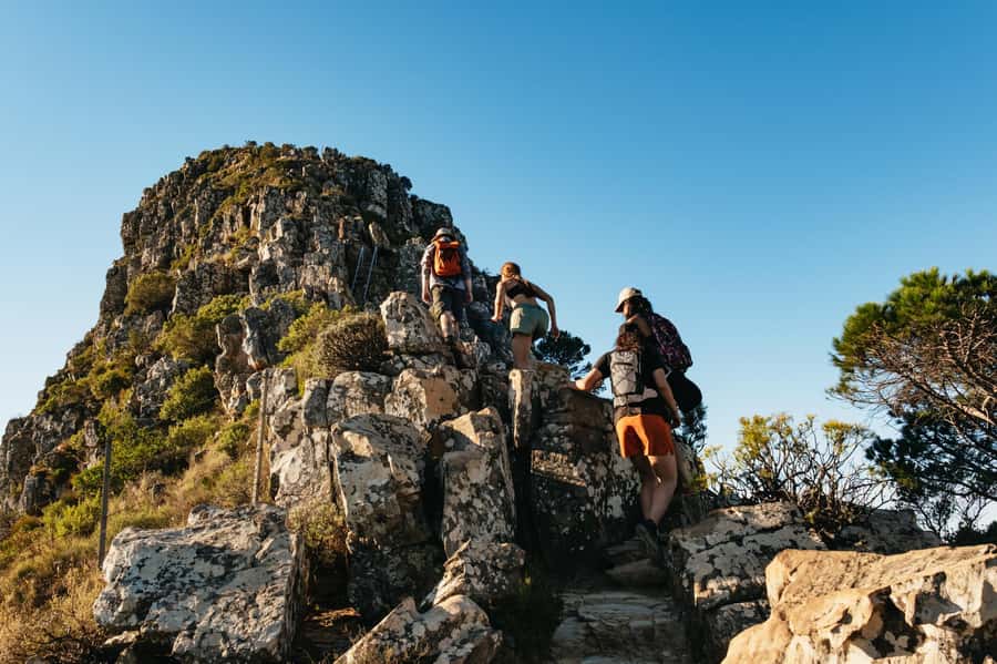 Cape Town: Lion's Head Guided Hike at Sunset - Rocky sections, ladders, and the final climb