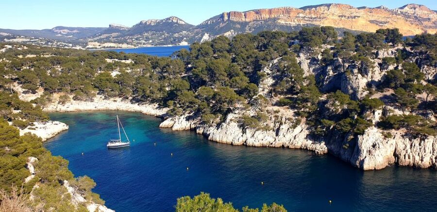 Cassis: 3 Calanques Half-Day Hiking Tour with Swimming - En-Vau from above, not from the beach