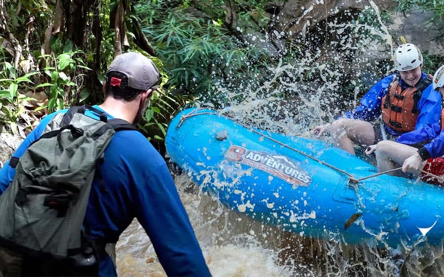 Chiang Mai: Whitewater Rafting and Waterfall Trekking Tour - Swimming at the 10-meter waterfall