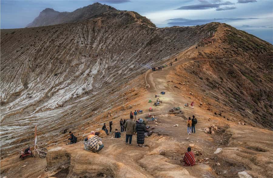From Bali: Ijen Volcano Sunrise Hike with Transfer & All Fee - Seeing sulfur miners at work