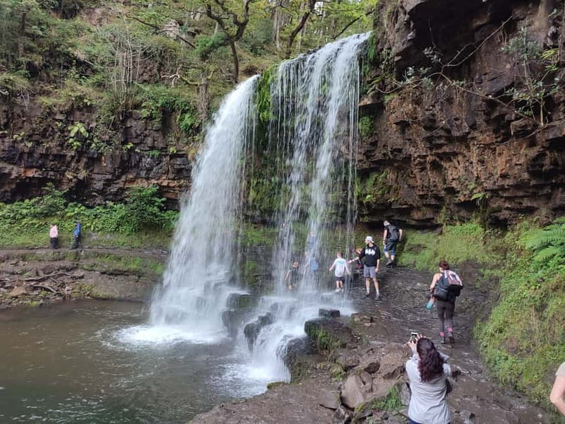 From Cardiff: Guided Hike to 8 Waterfalls in Brecon Beacons - From Cardiff to Pontneddfechan by electric minivan