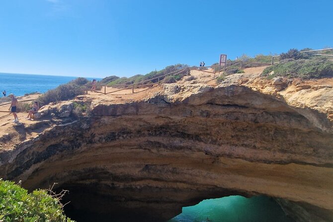From Faro: Benagil Hiking Cliffs and the 4 Treasure Experience - Praia da Marinha and the first cliff walk
