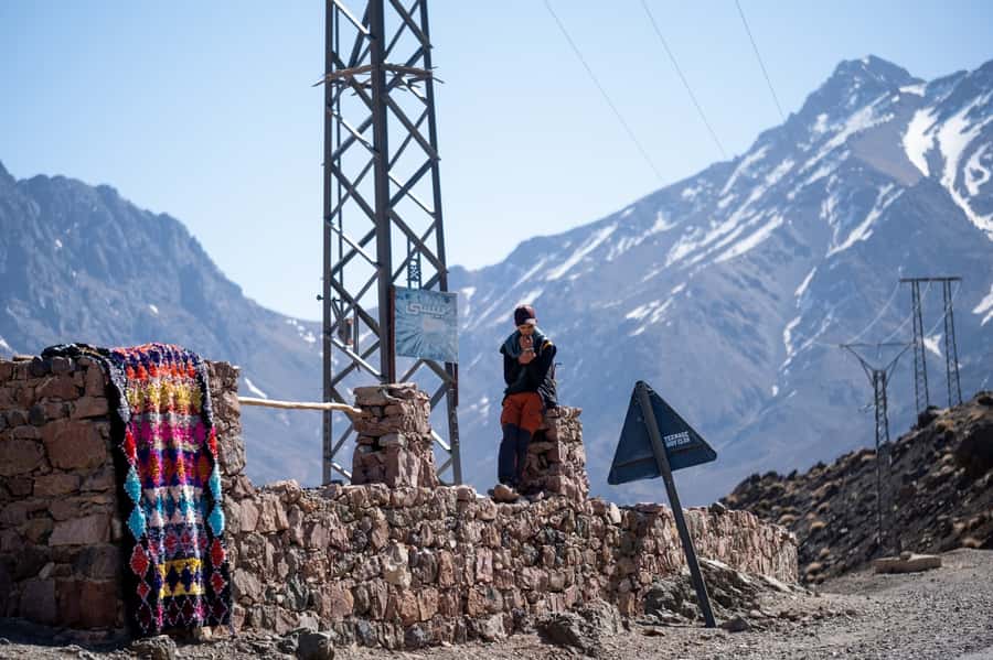 From Marrakesh: Atlas Mountains Talamrout Summit Day Hike - Lunch on the way down