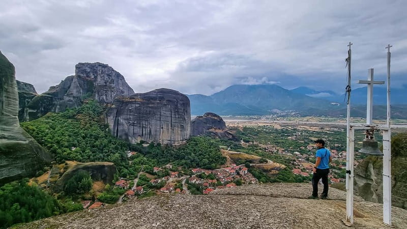 From Meteora: Hidden Hermit Caves Sunset Hiking Tour - Climbing Holy Spirit Rock for the wide view