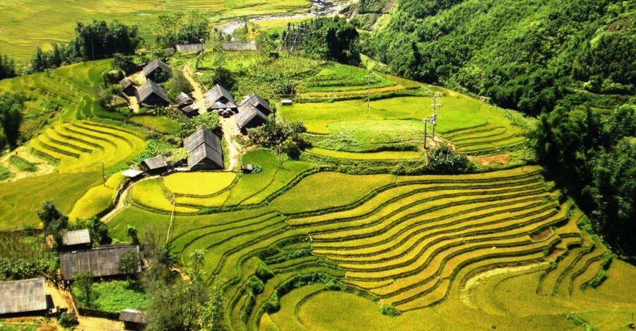 From Sapa: Terrace Fields and Local Villages Trek with Lunch - Leaving Sapa town on foot