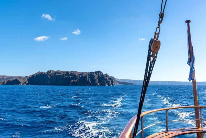 From Thera: Thirasia Cruise w/ Volcano Hike and Hot Springs - A boat day built around Santorini’s volcanic core