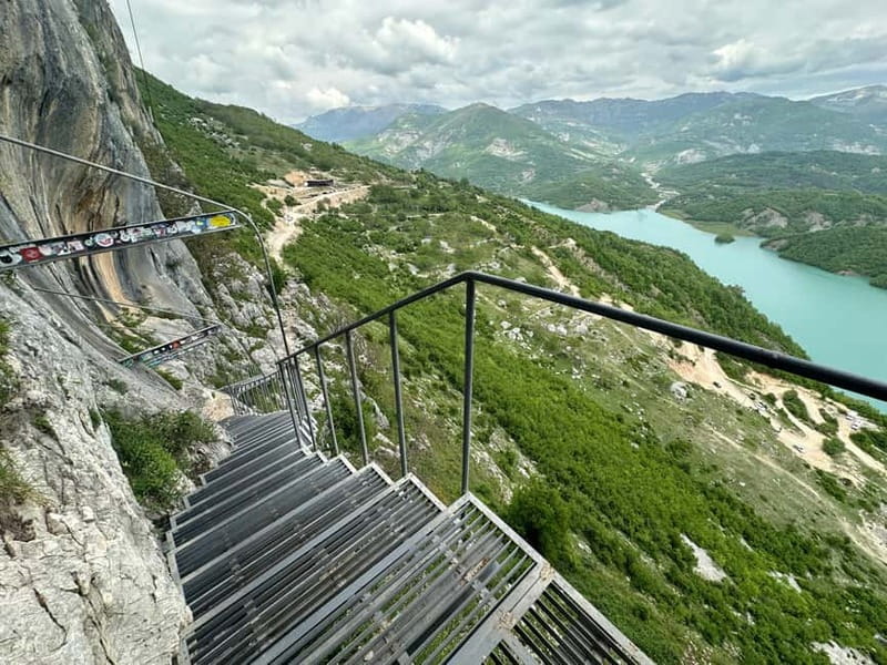 From Tirana: Bovilla Lake & Gamti Mountain Viewpoint Hike - Lunch, drinks, and the river below the dam