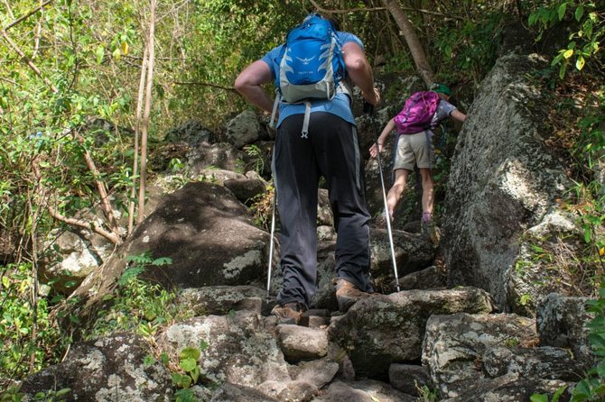 Gros Piton Hike - The upper trail: boulders, steep rock, and hard decisions