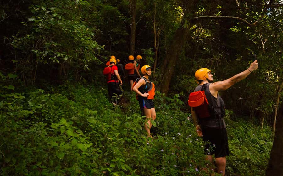 Guided Hike and Kayak or SUP River Tour w/ Transfer - The waterfall swim and river break