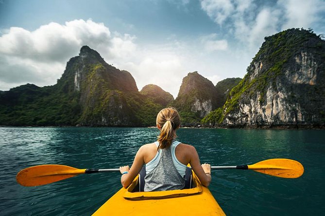 Halong Bay Full Day with Kayaking, Hiking viewpoint, Cave - Deluxe To Luxury - Cruising out from Tuan Chau Island