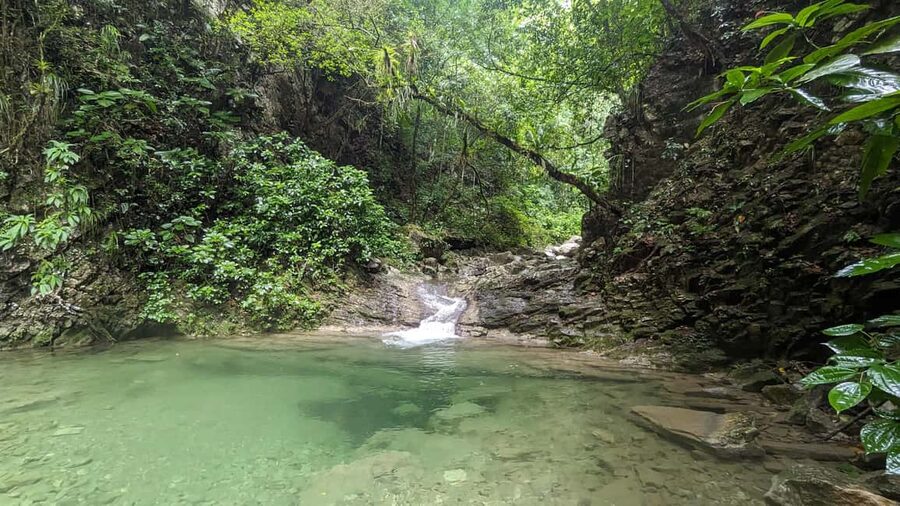Hiking Tabernacle Thundering Waterfall - Optional jumps, slides, and rope sections