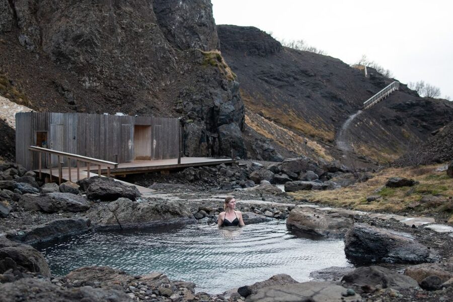 Husafell: Canyon Baths Soak with Short Highlands Hike - Langifoss, the Two-Tier Waterfall