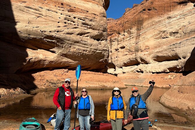 Kayak Antelope Canyon and hike, at Lake Powell - Walking the canyon for about two-thirds of a mile