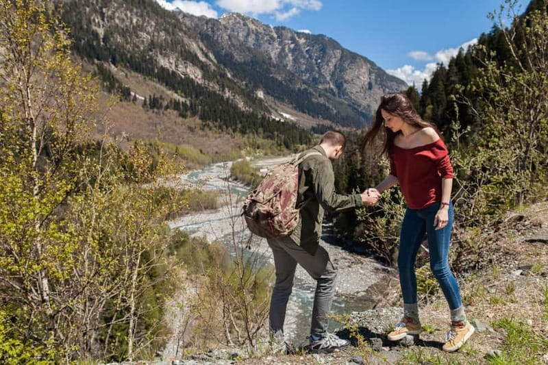 Kazbegi: Gveleti Waterfall Guided Hike - The ride to the trailhead