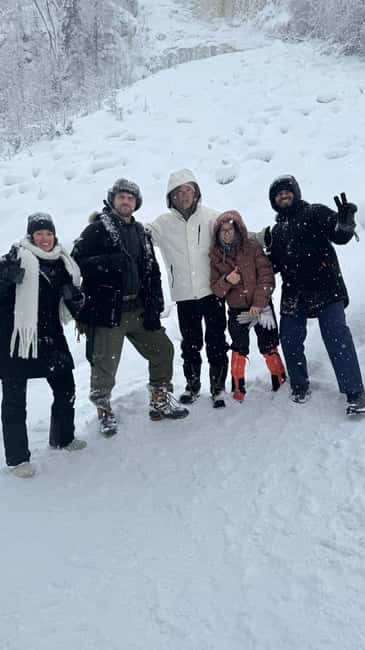 Korouoma Canyon Frozen Waterfalls Hike & Private Teepee BBQ - A 2.5-hour walk through Korouoma Canyon