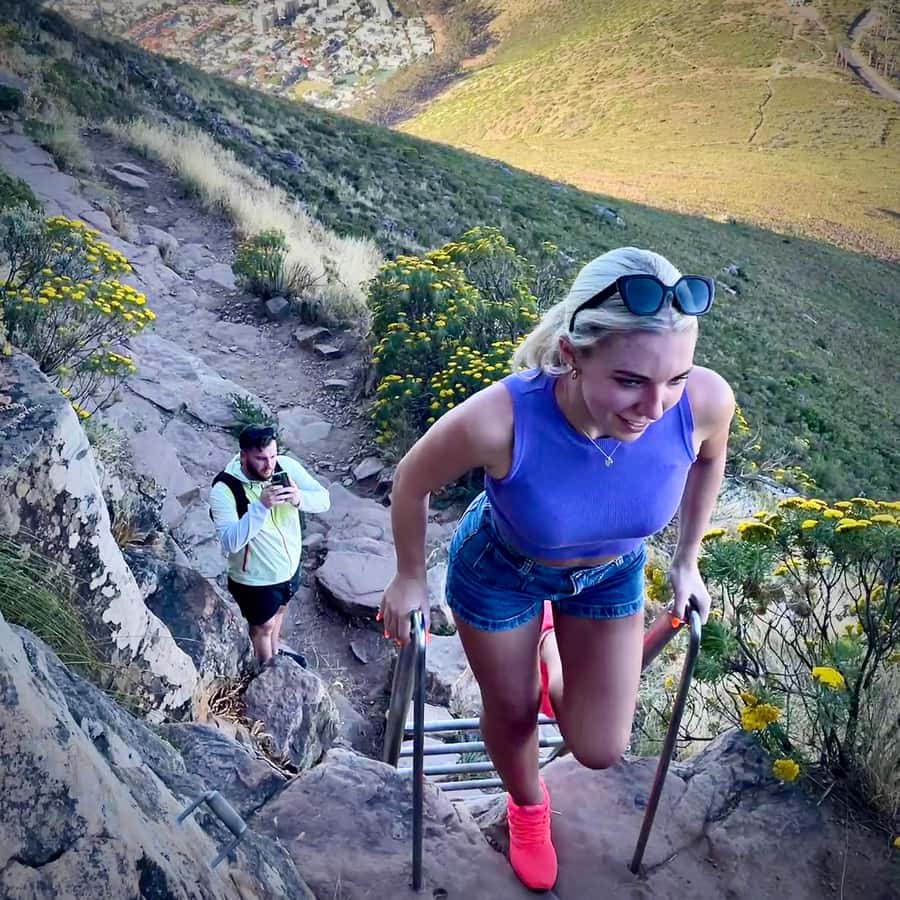 Lion's Head Sunrise or Sunset Hike + Hotel Pick-Up - Chains, ladders, and the final rocky section