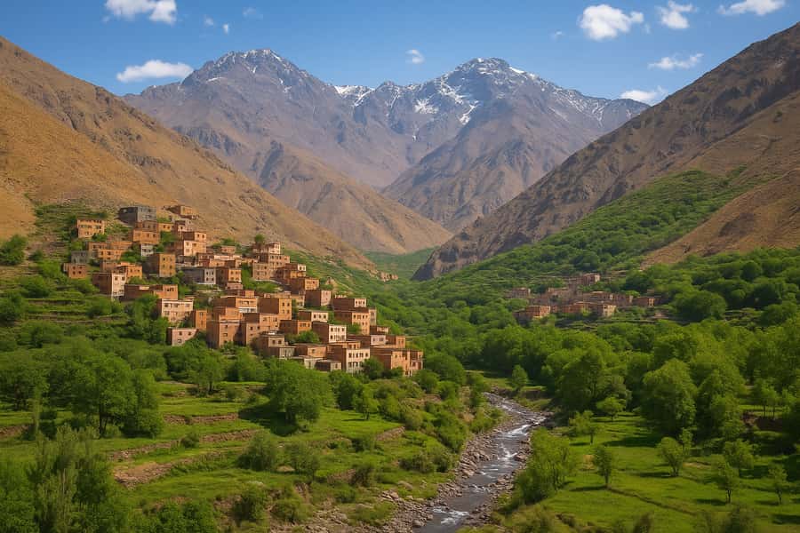 Marrakech: Atlas Mountains & Valleys Waterfall Hike w/ Lunch - Walking through Imlil Valley and Berber villages