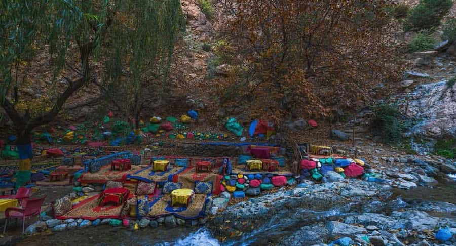 Marrakech: Ourika Valley Day Trip & Waterfalls Hike & Lunch - Lunch beside the river