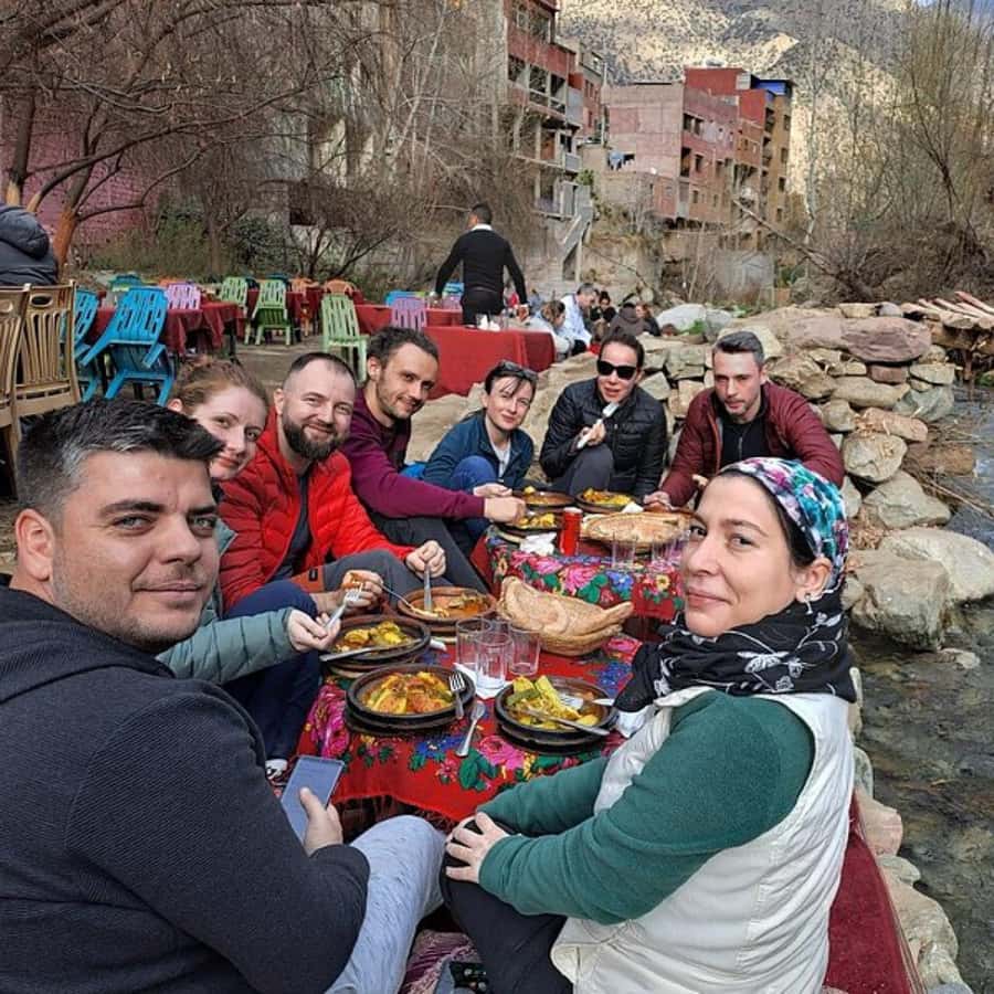 Marrakech: ourika valley lunch & guided hike to waterfalls - Lunch beside the Ourika River