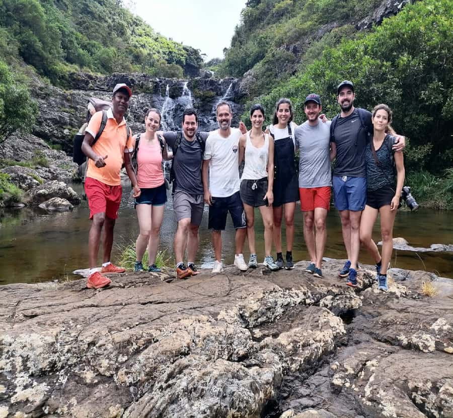 Mauritius: Tamarind Falls Guided Hike with Swim and Lunch - The climb toward waterfall seven