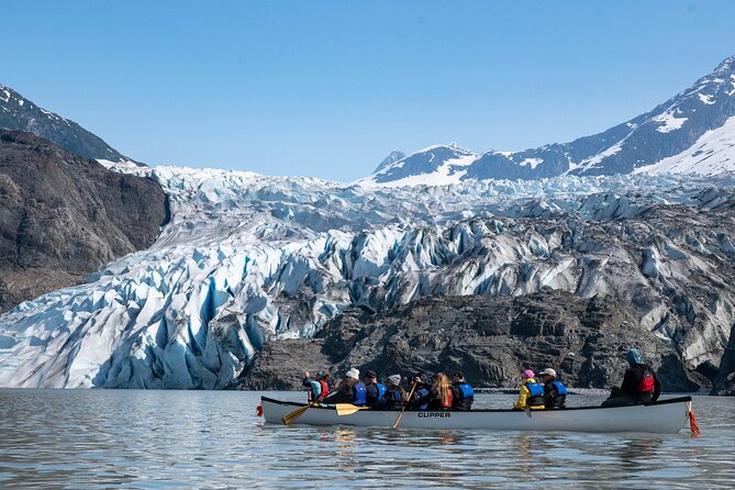 Mendenhall Glacier Canoe Paddle and Hike Juneau - Paddling Toward Mendenhall Glacier