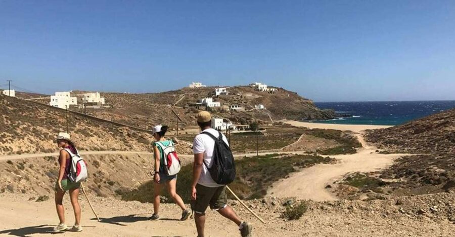 Mykonos Hiking Adventure - Mirsinis Beach is the first real payoff