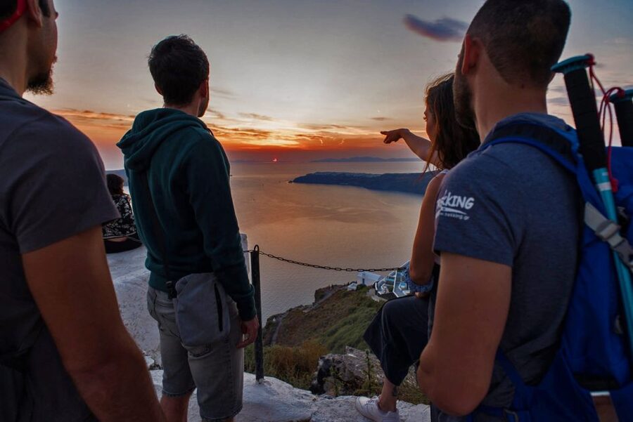 Santorini: Night Hike, Wine Tasting, and Greek Dinner - Arriving in Imerovigli for wine and dinner