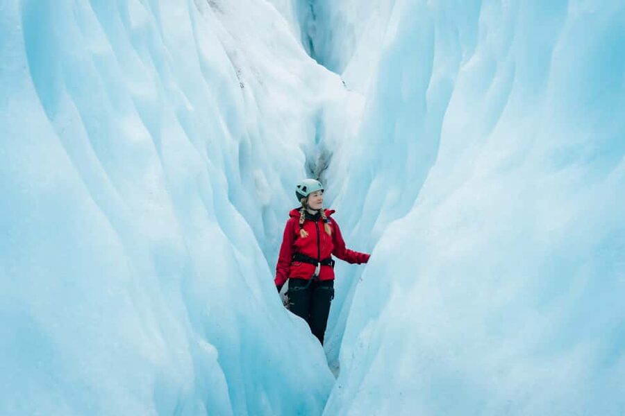 Skaftafell: Blue Ice Maze Glacier Hike on Vatnajökull - Gearing up with crampons, axe, and harness