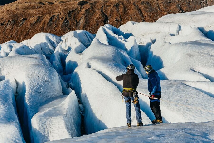 Skaftafell: Falljokull Glacier Easy Group Hike - Learning to walk safely on blue ice