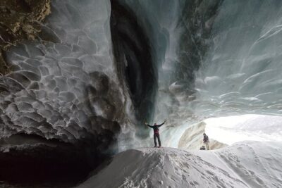 Snowshoe Hike to Castner Glacier Ice Cave