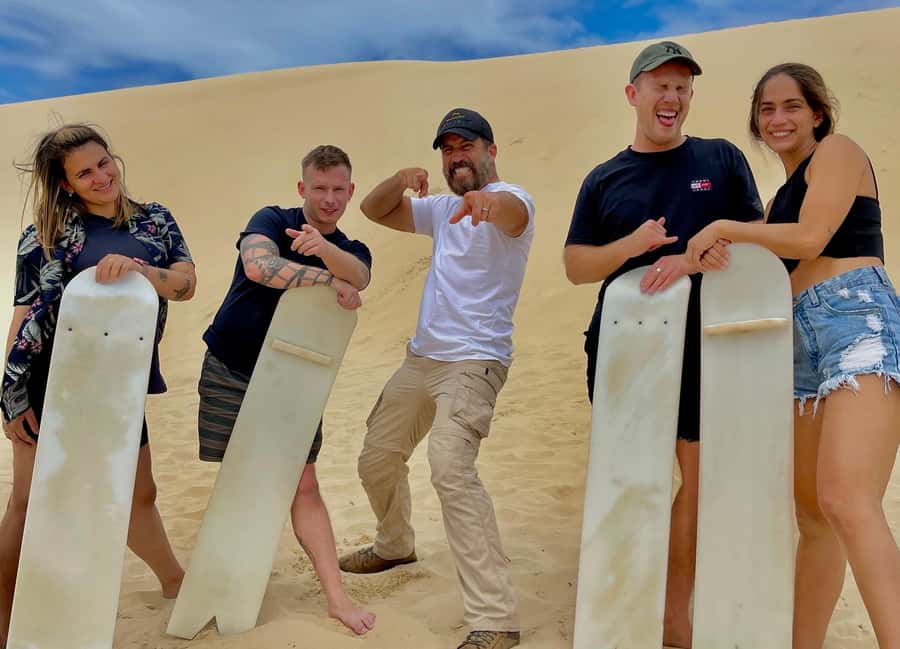 Sydney: Port Stephens Day Trip with Dolphin Cruise or Hike - Anna Bay: 4WD and Sandboarding on the Golden Dunes
