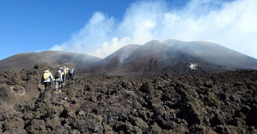 Taormina and Catania: Private guided Etna hike by cable car - The ash descent to Valle del Bove
