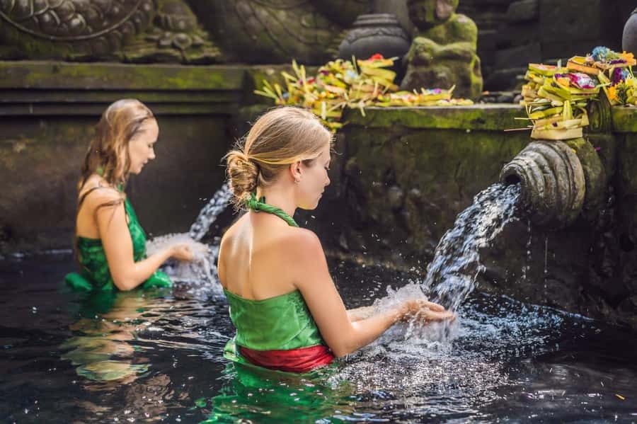Ubud: Rice Terrace, Holy Water Temple & Waterfalls Trek Tour - Kanto Lampo Waterfall and its layered cascades