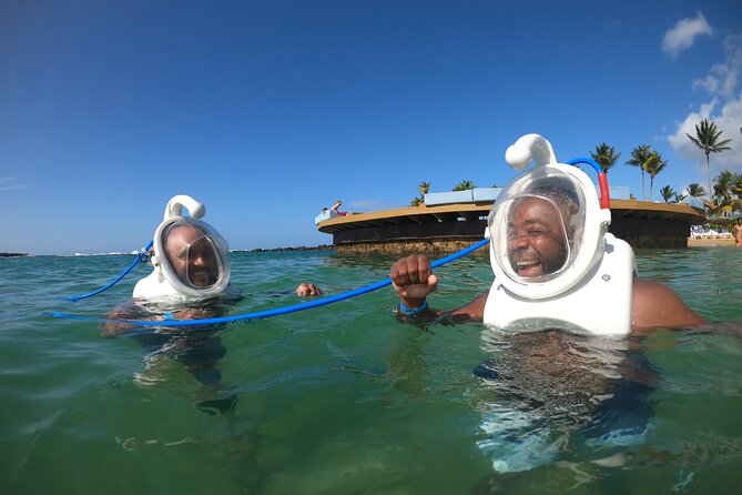 Underwater Sea Trek in San Juan: Explore Beneath the Waves - Getting used to the Sea Trek helmet
