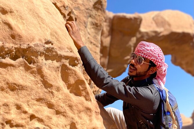 Wadi Rum Mountain Hike & Climb: Burdah, with a bridge at the top! + tour & Lunch - Abu Khashaba Canyon brings shade and plant life